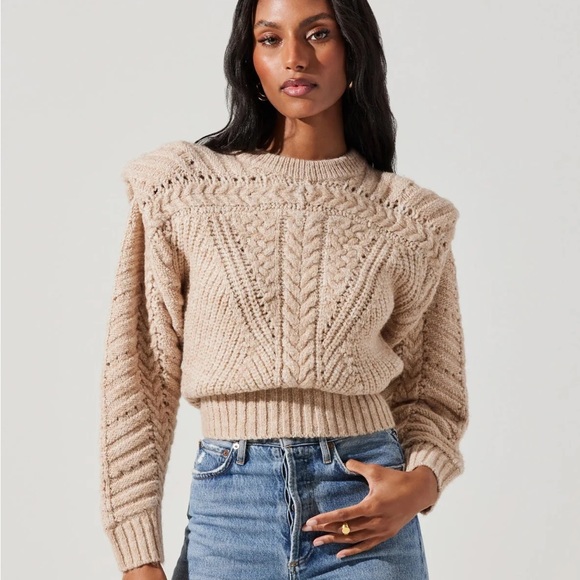 Astr Sweaters - ASTR the Label Tabitha Cable Knit Sweater